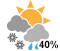 Chance of rain showers or flurries (40%)